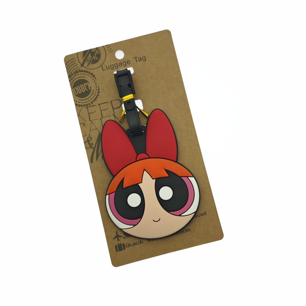 Cute Cartoon Flying Girl Police PVC Rubber Luggage Tag - Anime-Style Suitcase ID Tag Pendant