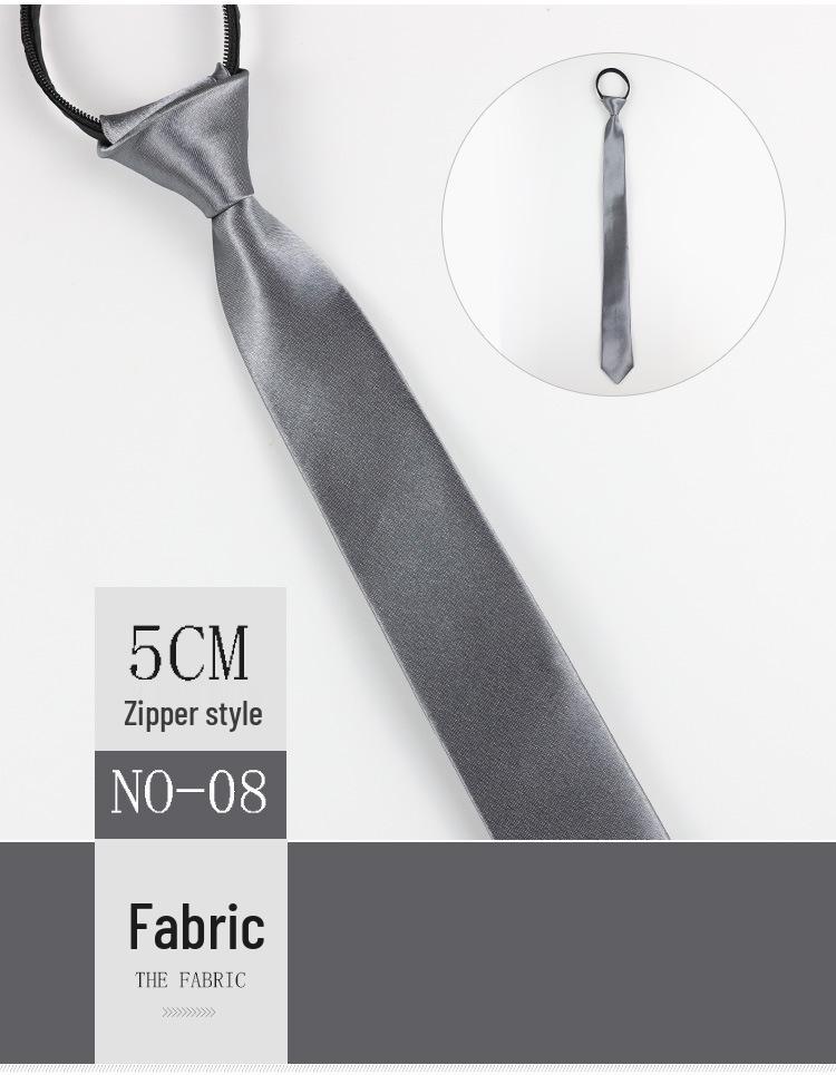 Herren 5cm Reißverschluss-Stil Imitationsseide Monochromatische Krawatte