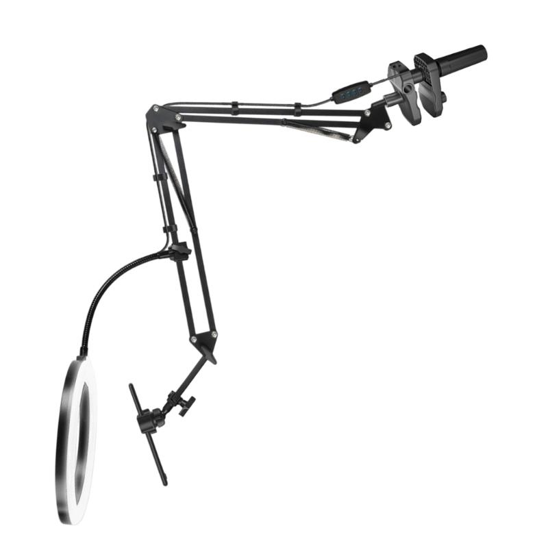 Adjustable Overhead Phone Mount With Rings Light Camera Arm Stand for Video Recording Live Streaming Art Craft