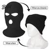 Knitted Winter Beanie Knit Hat 3-Holes Cold Solid Color Cycling Headgear Weather Insulated Thermal Outdoor