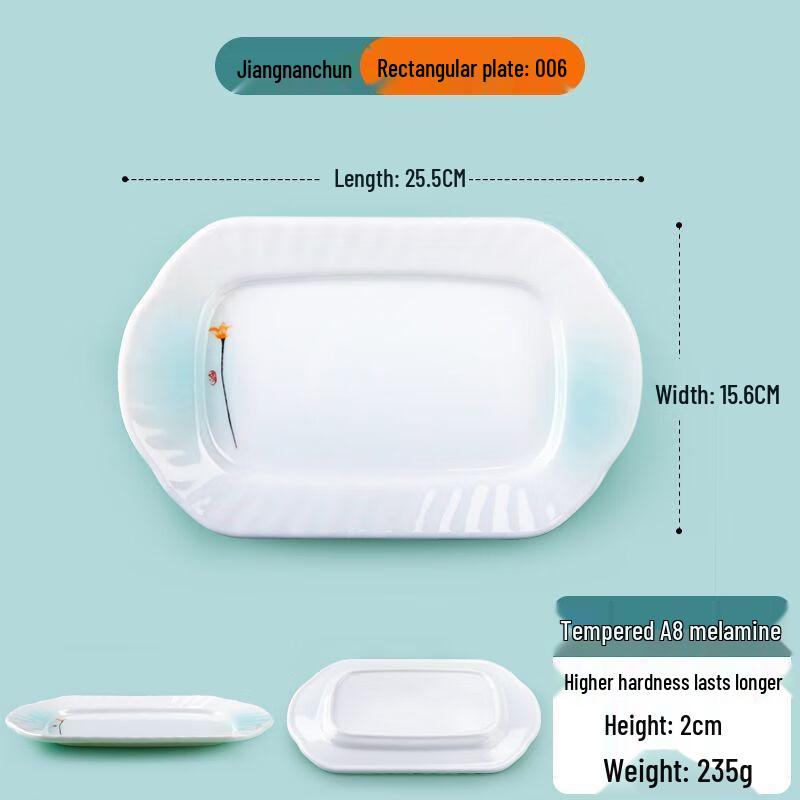 Jijun Commercial Melamine Rectangular Deep Serving Plates