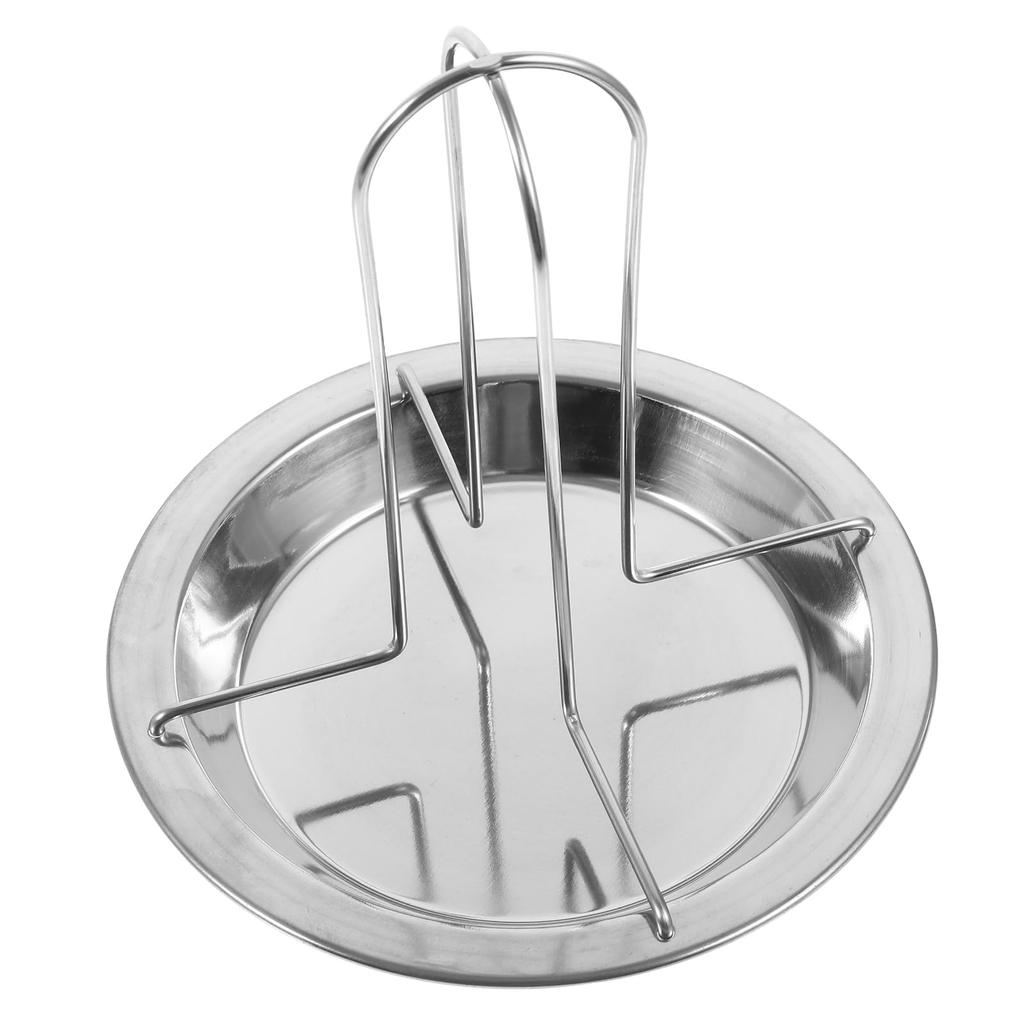 Outdoor Camping Chicken Roaster Rack Thickened Carbon Steel BBQ Grill Stand Non Stick Roast Chicken Holder Pan