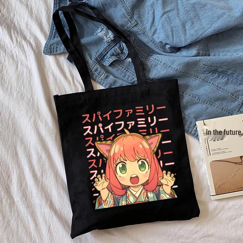 Spy x Family Anime Canvas Tote Bag - Harajuku Shoulder Bag for Students and Shopping