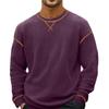 Men's Solid Color Round Neck Long Sleeve Tops Men's Sports Large Size Casual Round Neck Tops