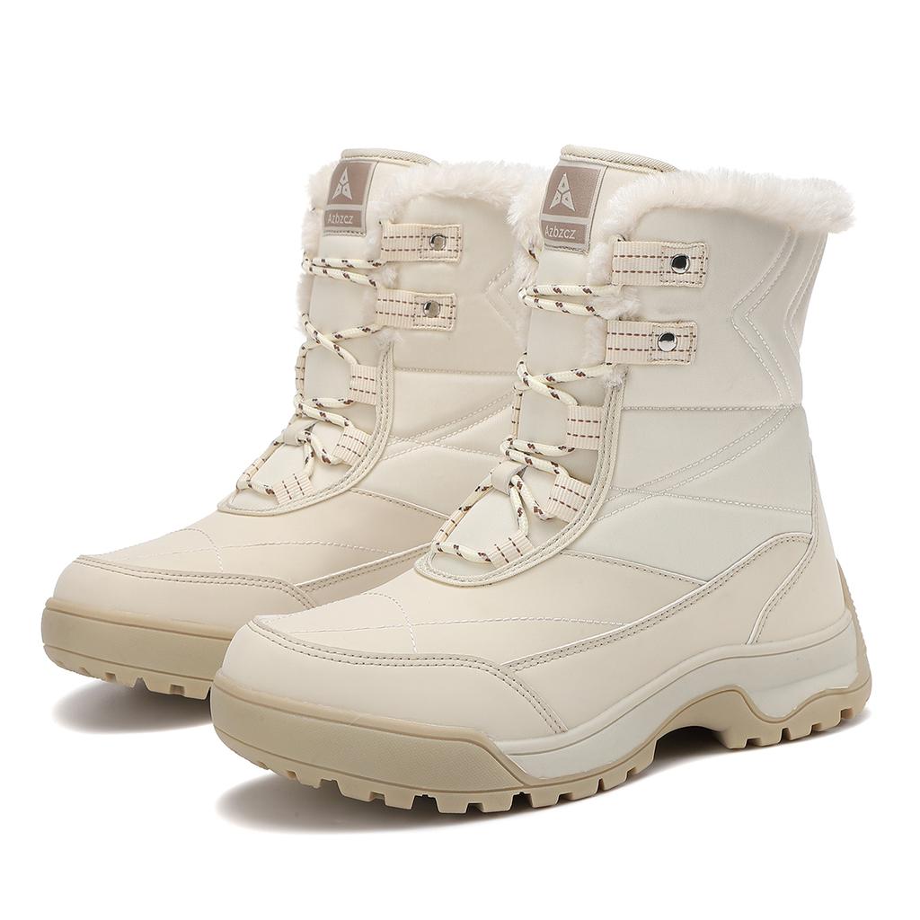 TUINANLE Womens Winter Warm Snow Boots Anti-Slip Faux Fur Lined Ankle Booties Shoes Comfortable Plush Lined Mid Calf Boot for Women