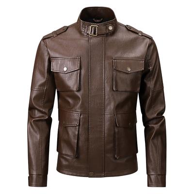 Skórzana kurtka męska kurtka casualowa wersja koreańska slim fit wiosna jesień kurtka motocyklowa
