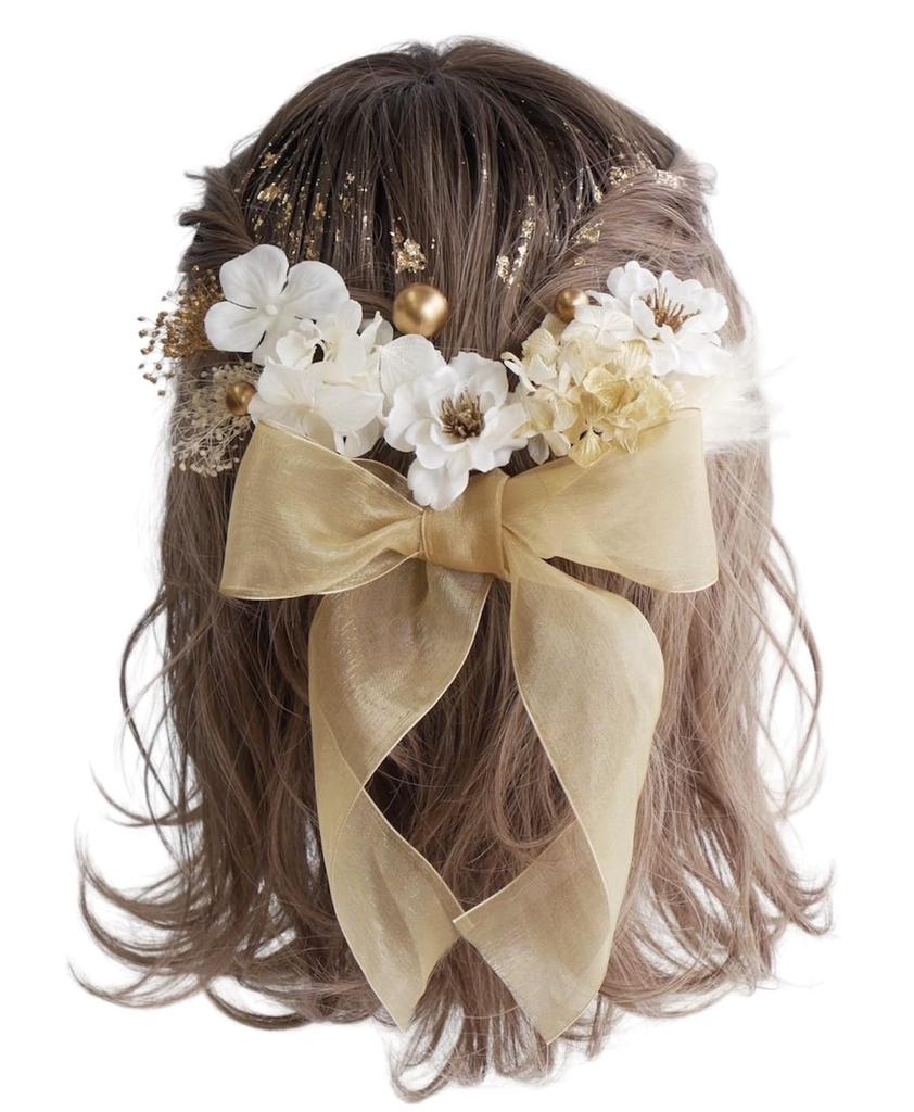 Lomeri Organza Ribbon Hair Accessory O8 in 3 (Gold) (Available Colors)