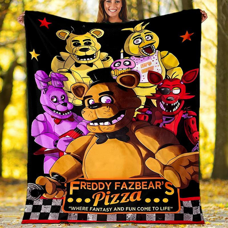 Five Nights At Freddy's Theme Printed Blanket - Perfect for Couch, Bed, Travel & Outdoor Use | Machine Washable, Cozy & Durable.