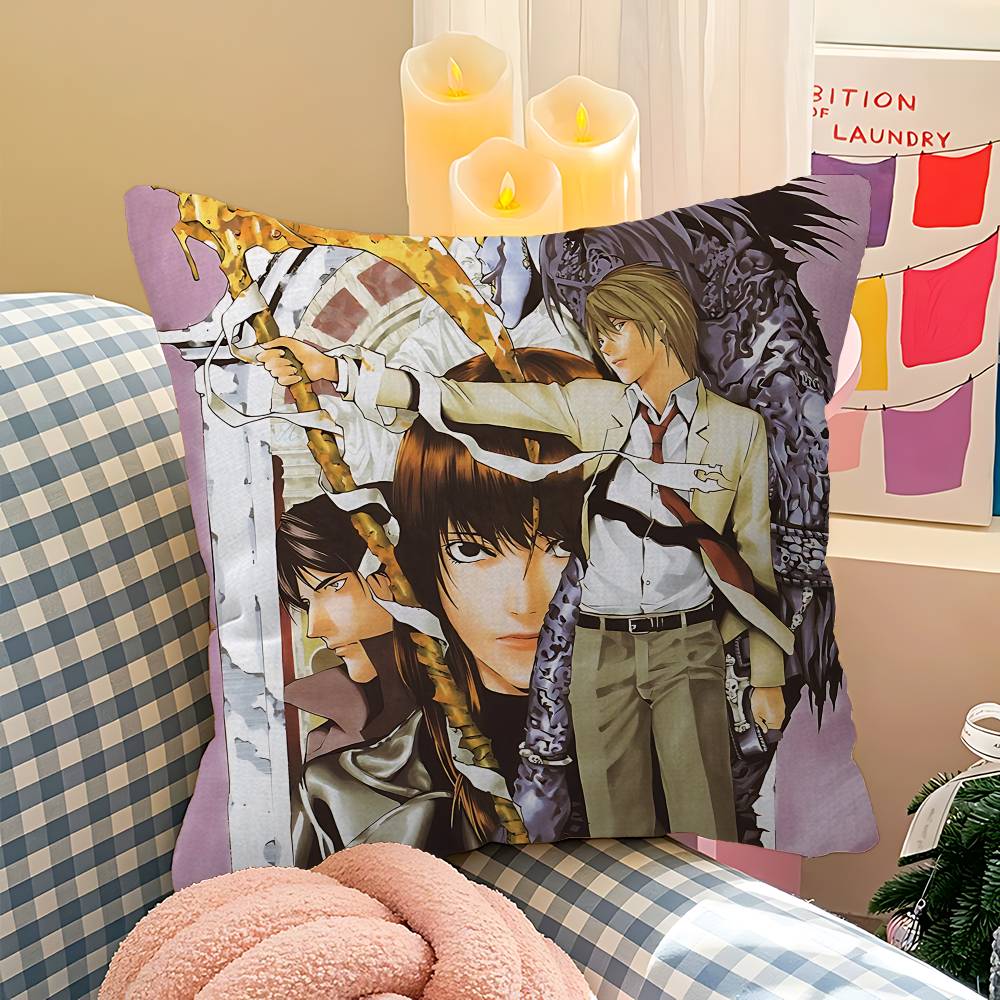 Anime-Kissen mit Todesbotschaft – Geschenkidee für Zuhause, Büro oder Schlafzimmer – Sofakissen, Autokissenbezug
