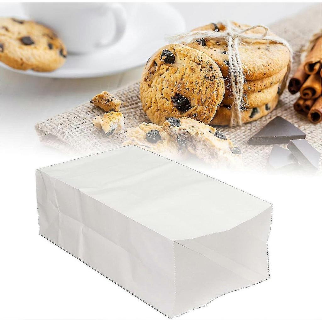 100er Pack Weiße Kraftpapiertüten, Fettbeständige Wachstüten in Lebensmittelqualität, Ideal für Snackbrot, Papiertüten Großhandel Wachspapier - RIpj