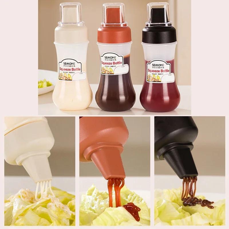 350 ml butelka do wyciskania sosu, pięciootworowa plastikowa butelka do ketchupu, pojemnik na dozownik miodu i sosu, kuchenne butelki na przyprawy i oliwę z oliwek