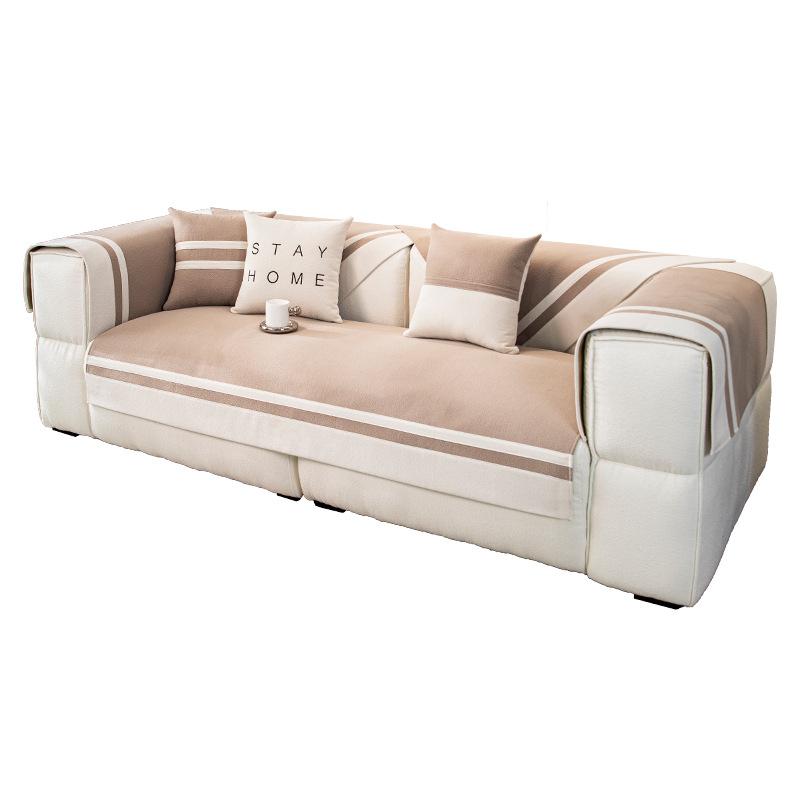 Einfarbiges Sofakissen, Ganzjahres-Anti-Rutsch-Anti-Rutsch-Anti-Rutsch-Wohnzimmerbezug, Vollbezug, Stoffhandtuch, leichtes Luxussofa