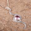 Morganit Anhänger, Handgefertigter Edelstein 925 Massiv Sterlingsilber Anhänger Zarter Schmuck, Für Verlobungsgeschenk