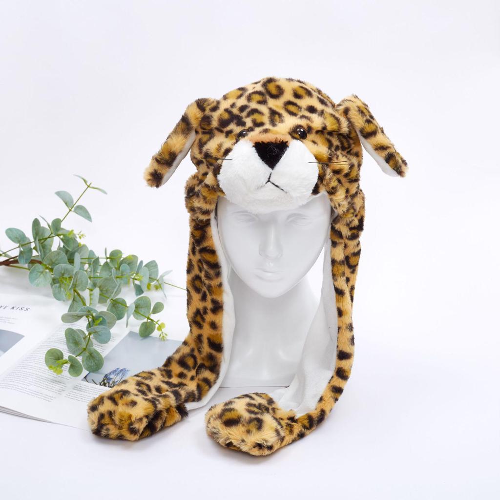 Entzückende Tier-Mütze mit beweglichen Ohren - Kinderwarme Cartoon-Stil mit Airbag-Spielzeug-Funktionen