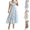 Women's Dress Casual Flowy Dresses square neckline Vocation Boho Beach Sundress