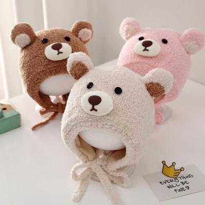 Liebevoller Bär Kinder Plüsch Mützen Cartoon Kinder Winter Ohrenschutz Mütze Für Jungen Mädchen Dick Warm Weich Kinder Mütze