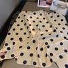 Polka Dot Silk Scarf Women'S High-End Small Square Scarf Fashion Versatile Sunscreen Shawl Scarf Fringed Decorative Scarf