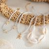 PuRui Bohemia CCB Beads Acrylic 3Pcs/Set Adjustable Anklets for Women Ethnic Summer Ocean Beach Star Conch Pendant Zircon Gift