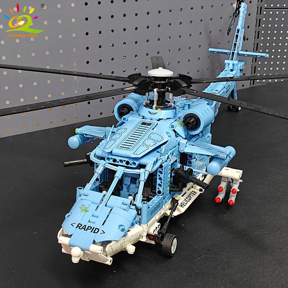 1389PCS WW2 Military Helicopter Gunship Building Block Set for Children Airplane Weapon Bricks Toy Brick home Decor.
