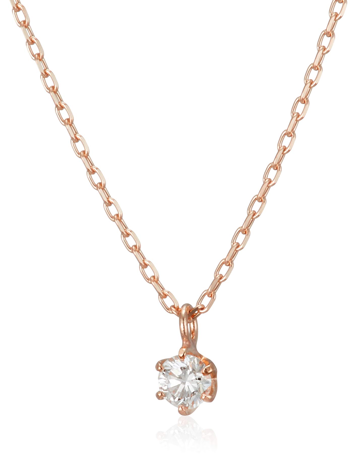 

April Birthstone Diamond K10 Pink Gold Single Necklace [Stella.J] Stellar.J TDA8191C_-35