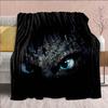Black Dragon Flannel Throw Dark Fantasy Dragon Print Soft Warm Cozy Plush Sofa Decor -QJY