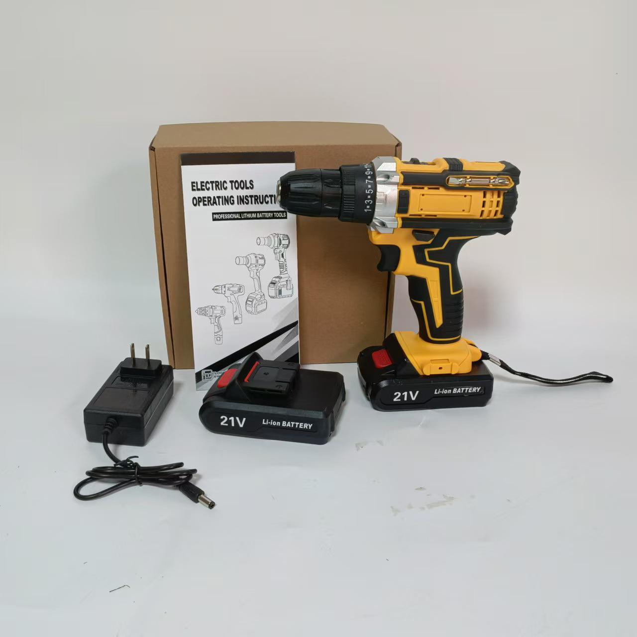 

Дрель-шуруповерт DW 21V с литиевой батареей: Трехфункциональная ударная, двухскоростная, многофункциональная ручная дрель, электрическая отвертка.