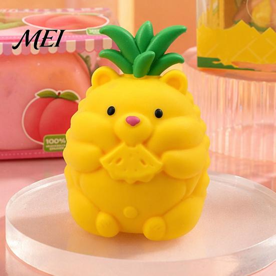 Giant Fruit Sensory Toy Large Pineapple Stress Ball, Slow Rising Squeeze for Anxiety Relief, Strawberry Study Reduction Banana Grape Corn Carrot Toy,