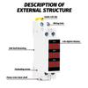Din Rail Mount 3 Phase Ampere Meter Mini Modular Current Meter Gauge Indicator LED Digital Display Detector Ammeter