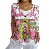 Women's Fashion Casual Knit Sweater Button-Up Christmas Print Cardigan Jacket