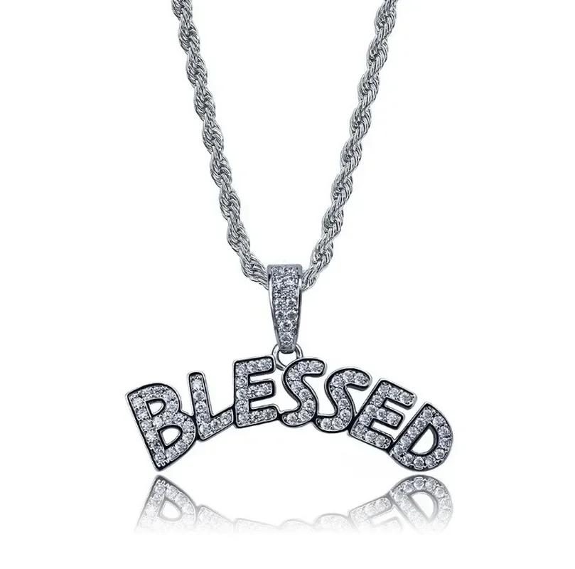 Ice Out Zirkon Höfliche Geste Mittelfinger Halskette Herren Damen Punk Hip Hop Rap Rock Party Schmuck Geschenk