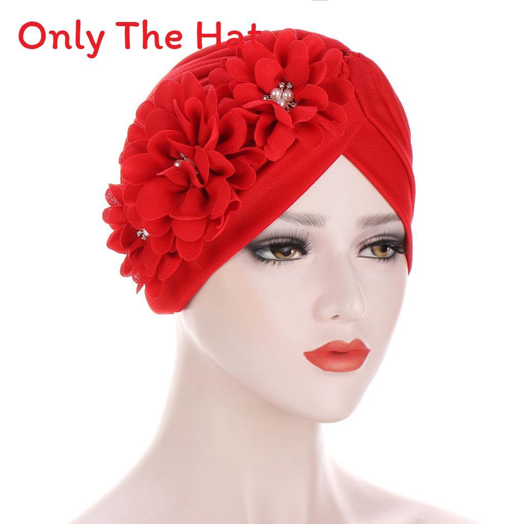 Polyester Headscarf Hat With Floral Embellishments For Fashionable Outdoors
