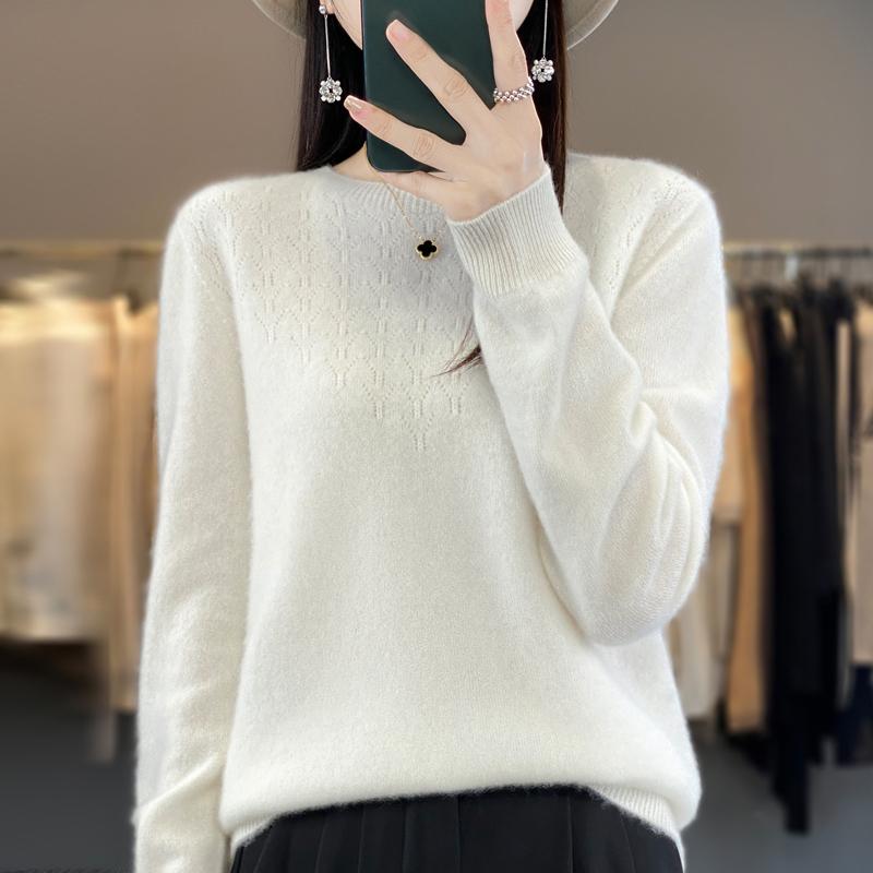Women Sweater 100% Wool MODERN NEW SAGA O-neck Knit Pullover Thin Spring Autumn Jumpers Female Knit Tops