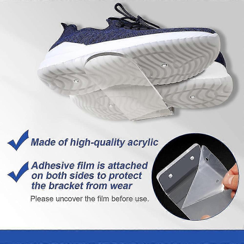 6 Pack Floating Shoe Shelves,white Acrylic Wall Mounted Shoe Display Shelves,for Display Collectibl