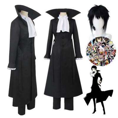 Anime Bungo Stray Dogs Akutagawa Ryunosuke Cosplay Costume Halloween Christmas Party Clothes Wig Set