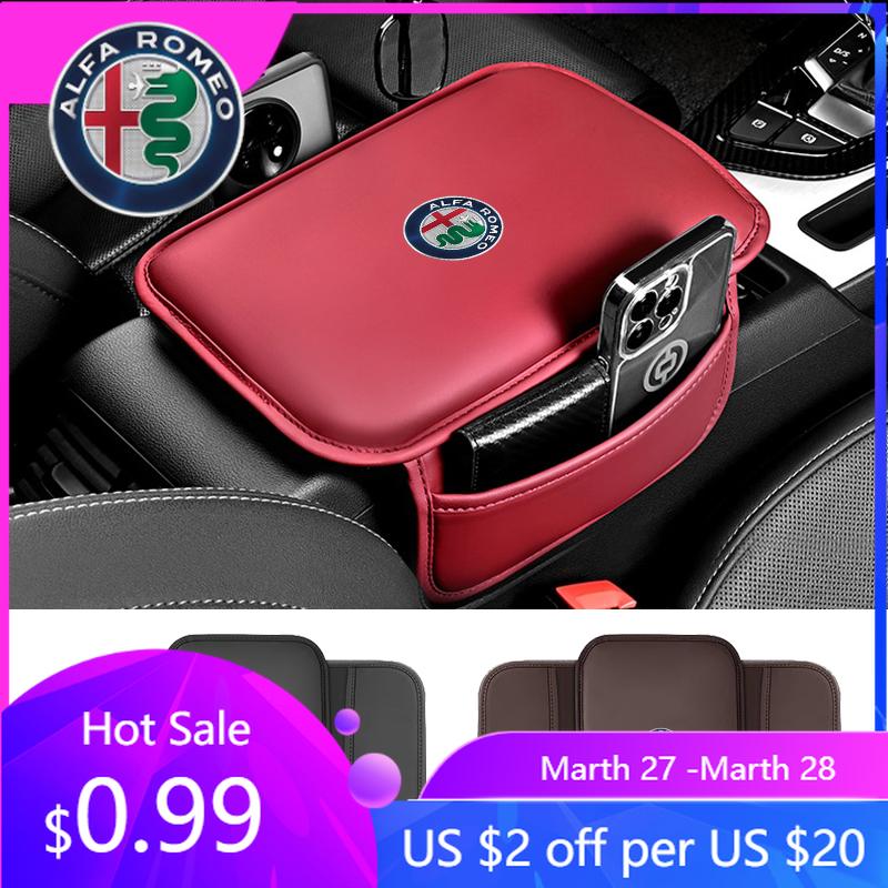 Für Alfa Romeo Auto Armlehnenbox Matte Polster Aufbewahrungstasche Für Alfa Romeo 159 147 156 166 Giulietta Giulia Mito Stelvio Brera Spider