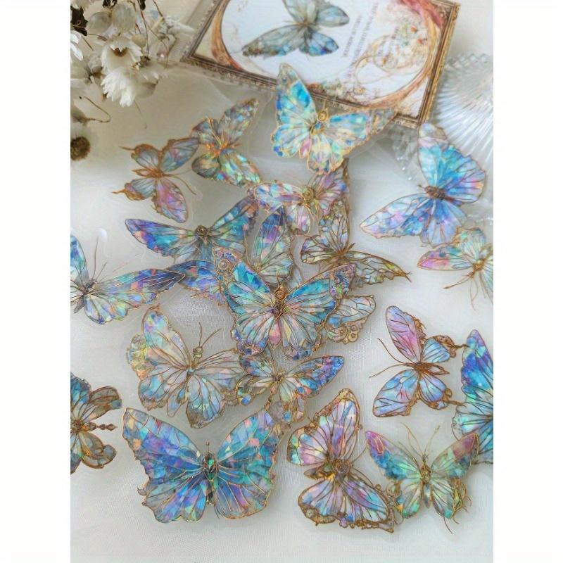 1 paczka(20szt) Iryzujące naklejki w kształcie motyli do DIY scrapbookingu, dekoracji dziennika