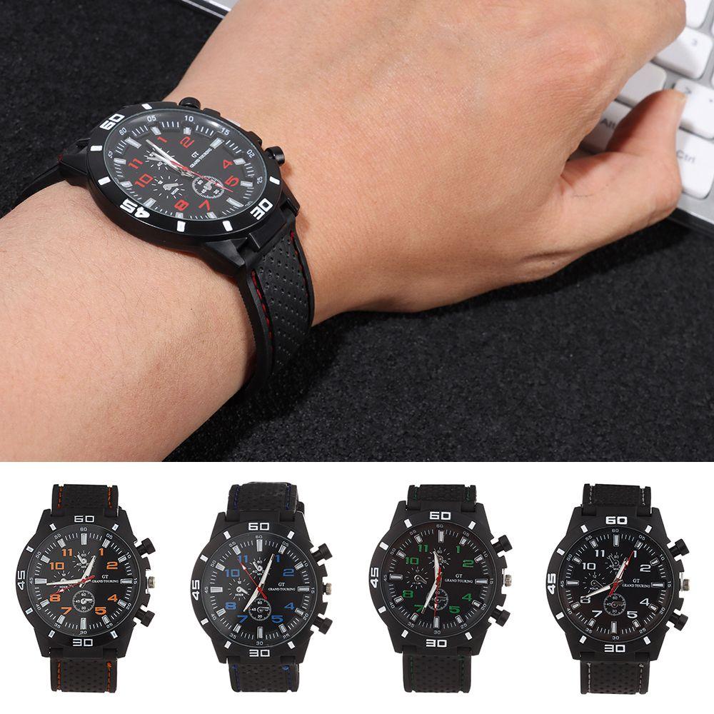Gift Student Silica Gel Strap Sports Watch Mens Watches Quartz Wristwatches