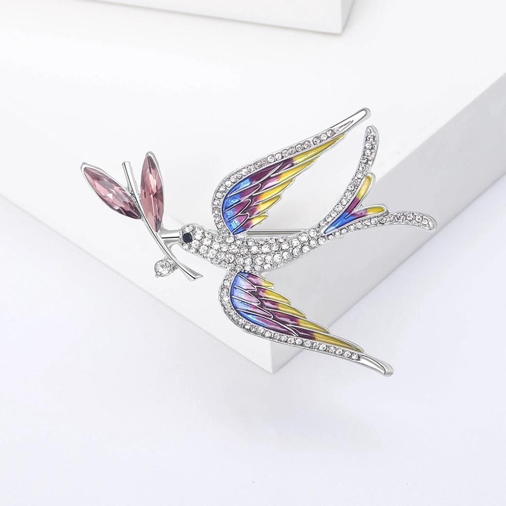 Strass Ukrainische Friedenstaube Broschen für Frauen Unisex Tier Vogel Anstecknadeln Event Lustig Luxus Geschenke Neues Jahr Freunde Dekoration