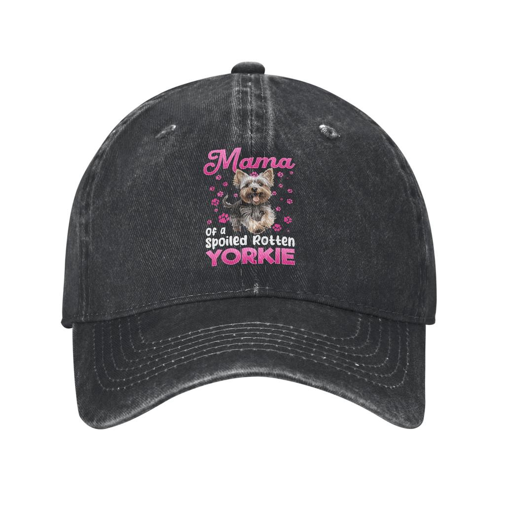Retro Yorkshire Terrier Yorkie Dog Japanese RaUnisex Noodles Baseball Cap Unisex Style Distressed Cotton Headwear Running Hats Cap