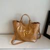Large-capacity kraft paper jelly bag, transparent waterproof tote bag, fashionable one-shoulder messenger tote at work