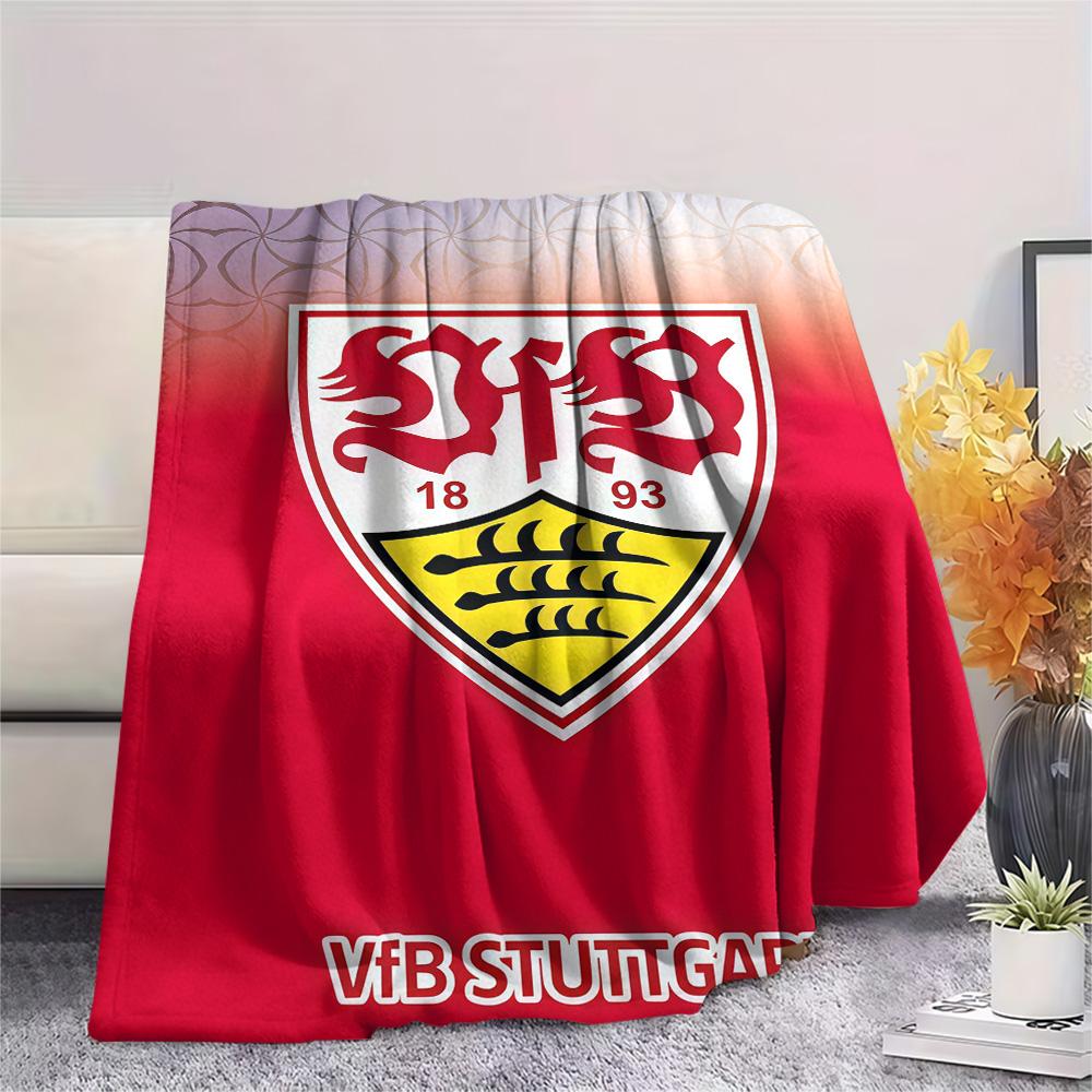 1 Stuk Stuttgart Voetbalclub Print Flanellen Deken Hoge Kwaliteit Warm Comfortabel Deksel voor Alle Seizoenen Perfect voor Cadeaus Woondecoratie