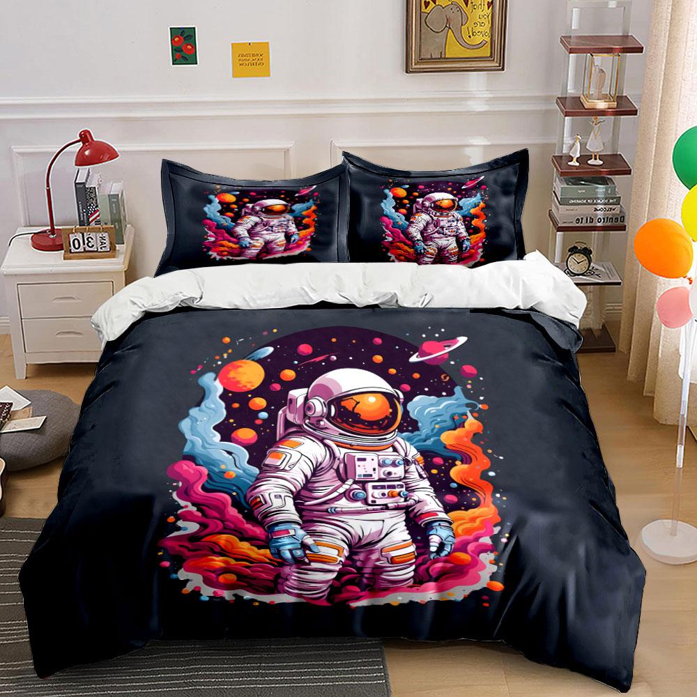 Astronaut, Planets, Swirling Colors. Bedding Sets Duvet Cover Sets Duvet Covers Pillowcases(1*Duvet Cover 2*Pillowcases Without Duvet Insert)
