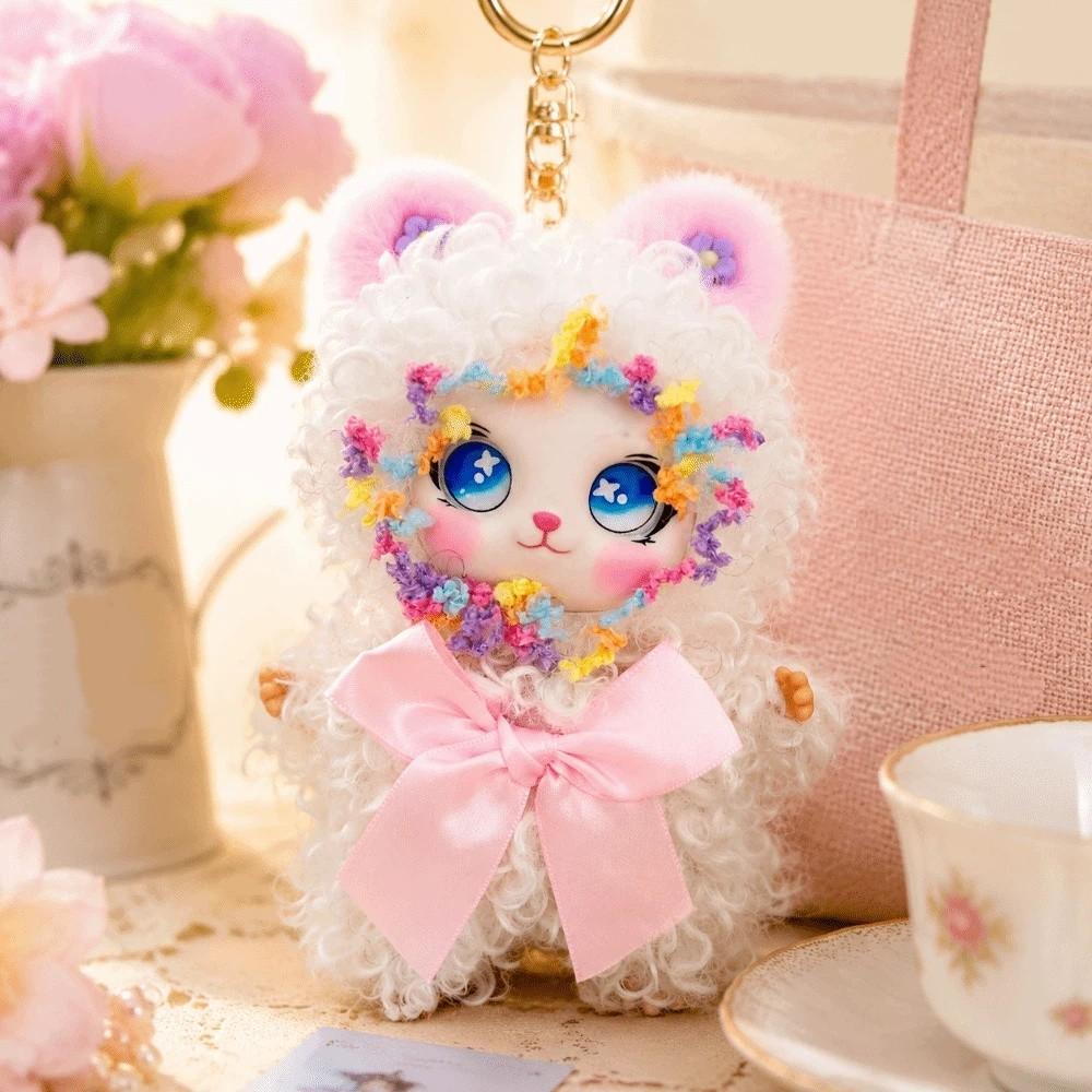 Fluffy Bear Keychain Decorations Bag Charm Key Ring Plush Doll Pendant Bag Key Decor