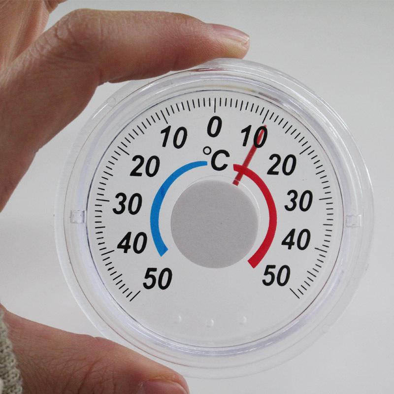 Round Plastic Thermometer for Windows and Doors - Simple Pointer Design for Indoor/Outdoor Use