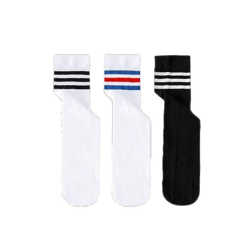 Black Stripe High-Elastic Over-the-Knee Thin Children's Summer Socks