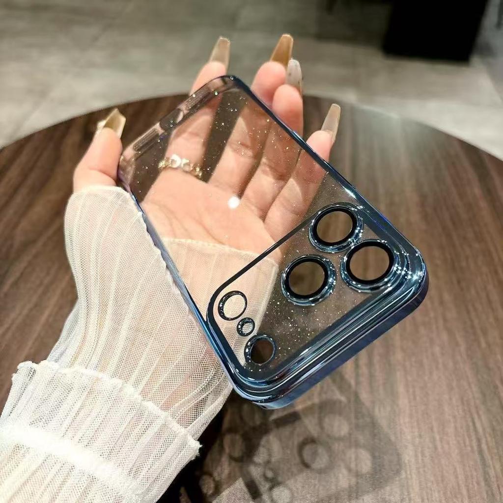 Applicable to iPhone17proMax star glitter mobile phone case Apple 16 electroplated PC hard case 15 all-inclusive protective case