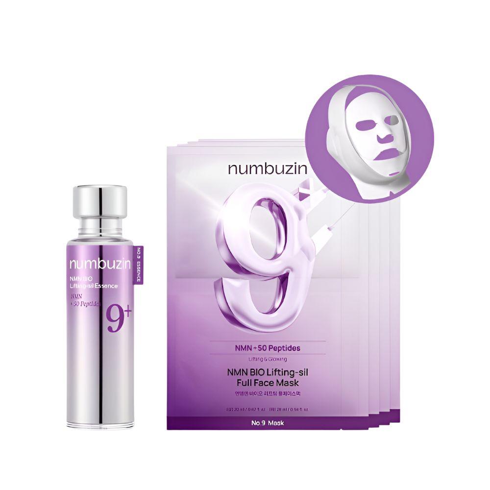 NUMBUZIN No 9 NMN BIO Lifting Essence 50ml and Full Face Mask 4Sheets Set