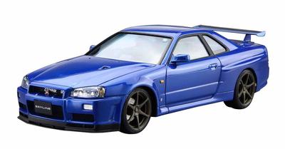 Aoshima Bunka Kyozai Série de Modelos de Carros 8 Nissan BNR34 Skyline II 2002 Modelo de Plástico (AOSHIMA) 1/24 Não. GT-R V-spec