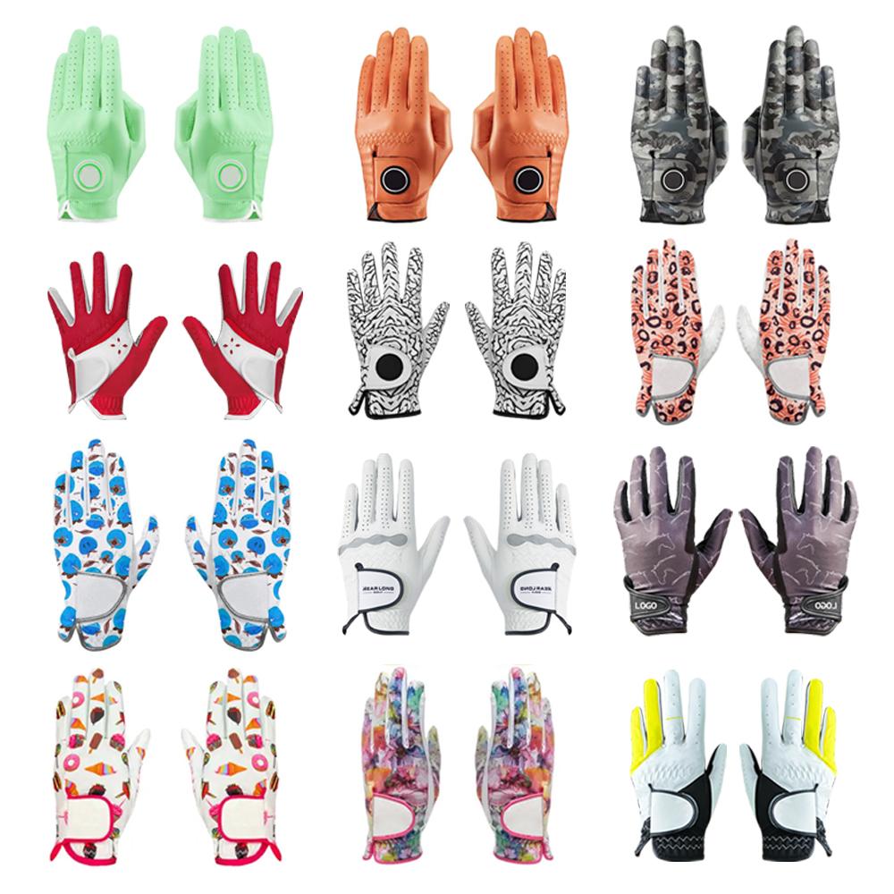 Premium Genuine Sheepskin Leather Golf Gloves with Waterproof UV Protection and Embroidery