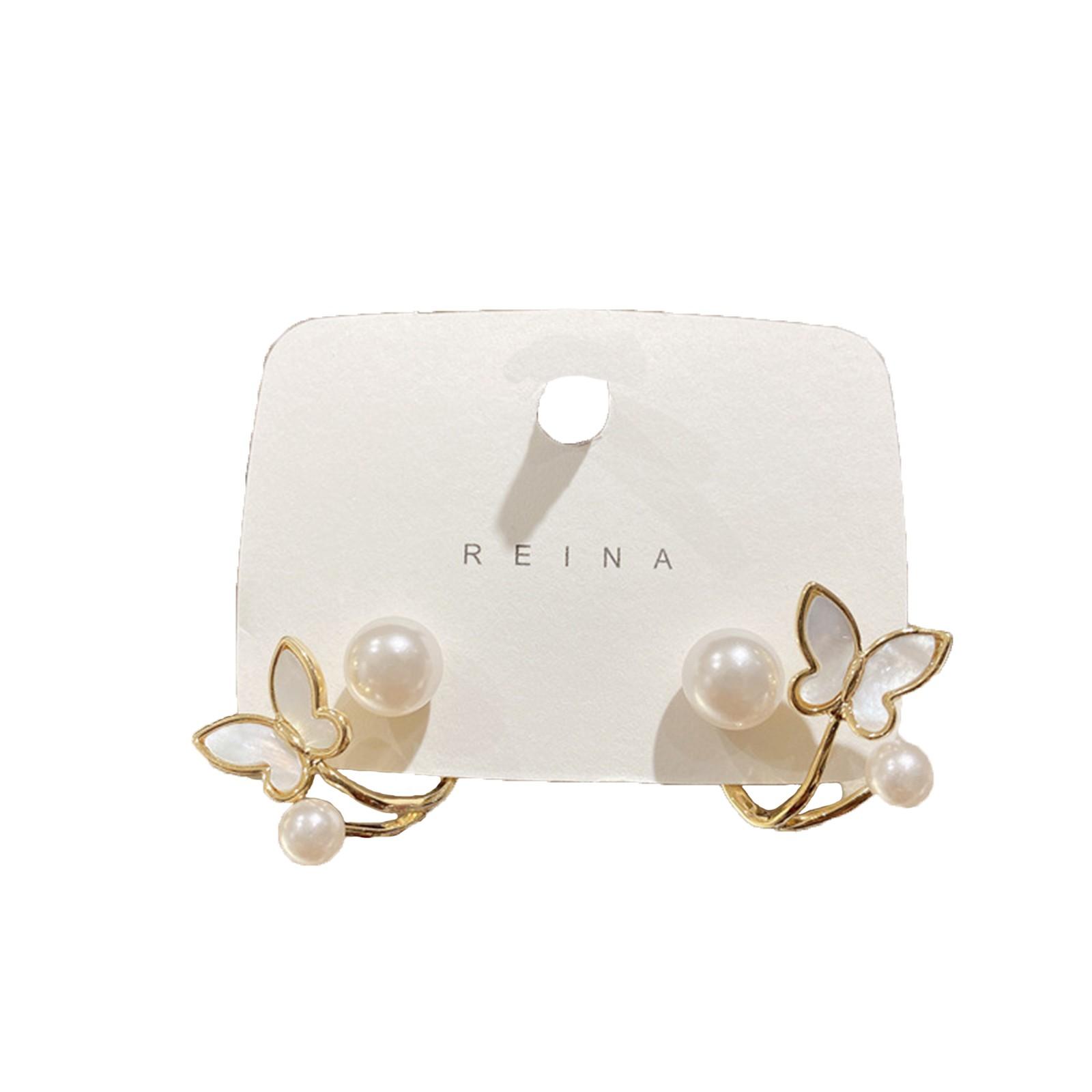 

Серьги-бабочки с жемчугом съемные и их можно носить в разных стилях. Серьги-бабочки Lady s Sweet And Cute Temperament для женщин One Size